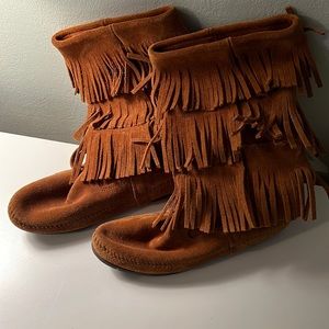 Minnetonka Moccasin 3 Layer Fringe Boots